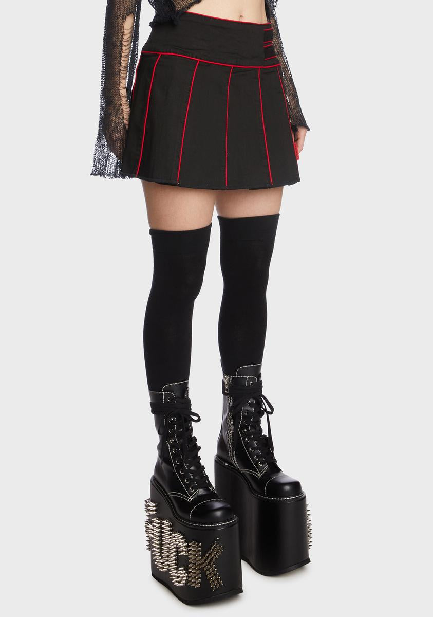 Band Pleated Skirt