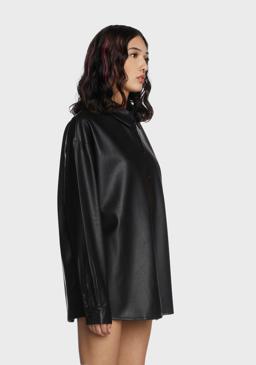 Make It Fashion Vegan Leather Shirt