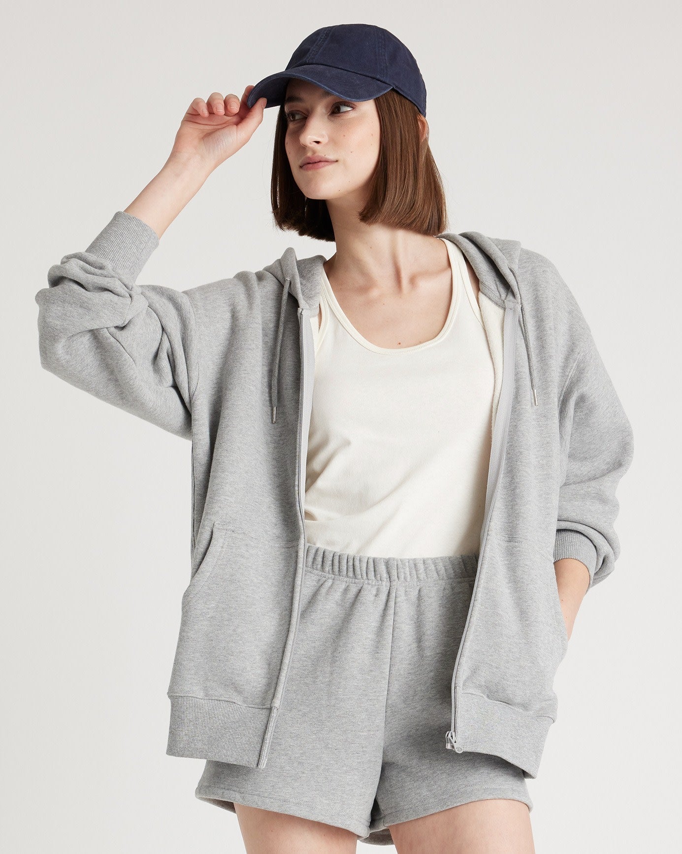 Organic Heavyweight Fleece Boyfriend Full Zip Hoodie