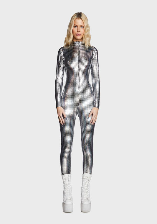 Give 'Em Whiplash Holographic Catsuit
