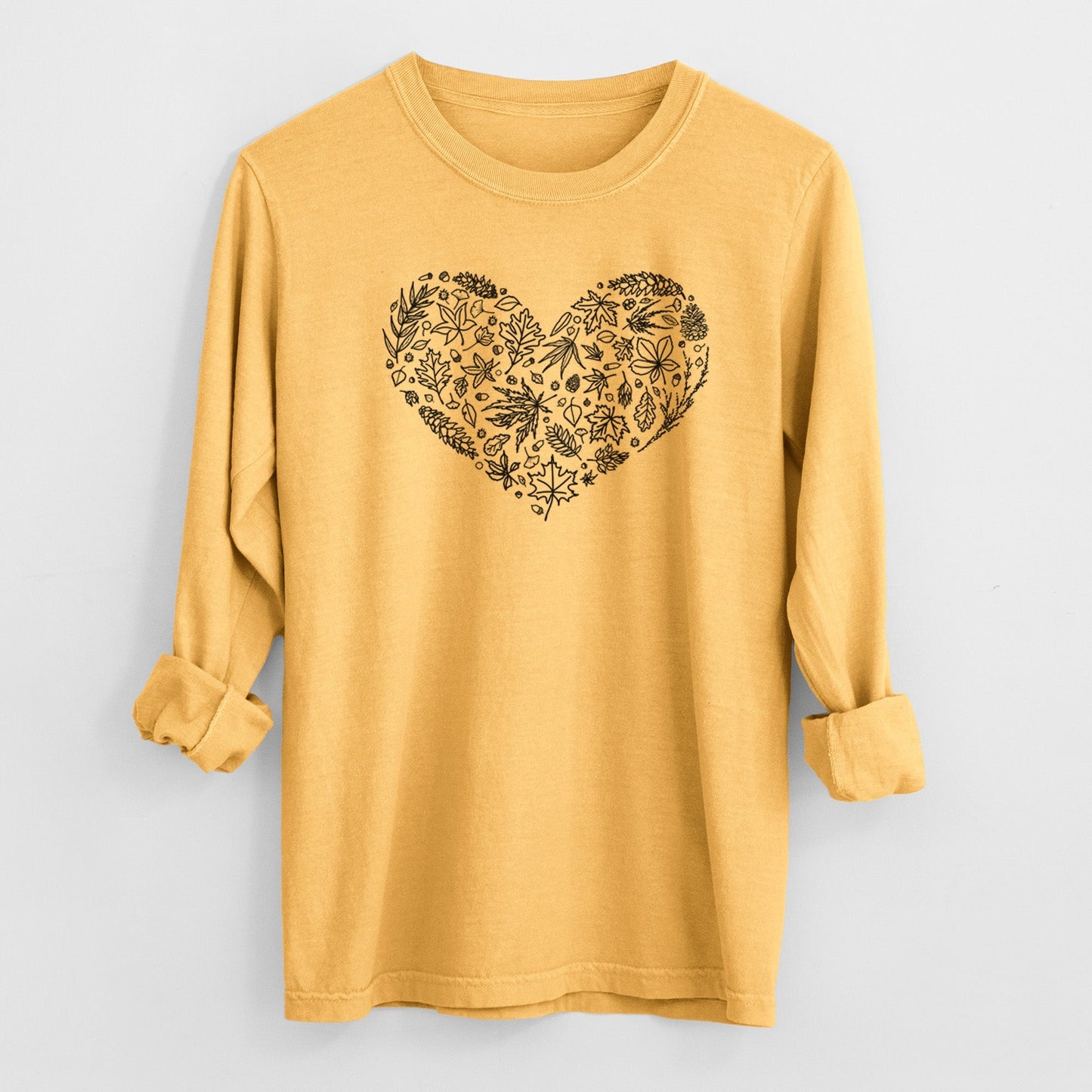 Heart Full of Autumn Leaves - Heavyweight 100% Cotton Long Sleeve