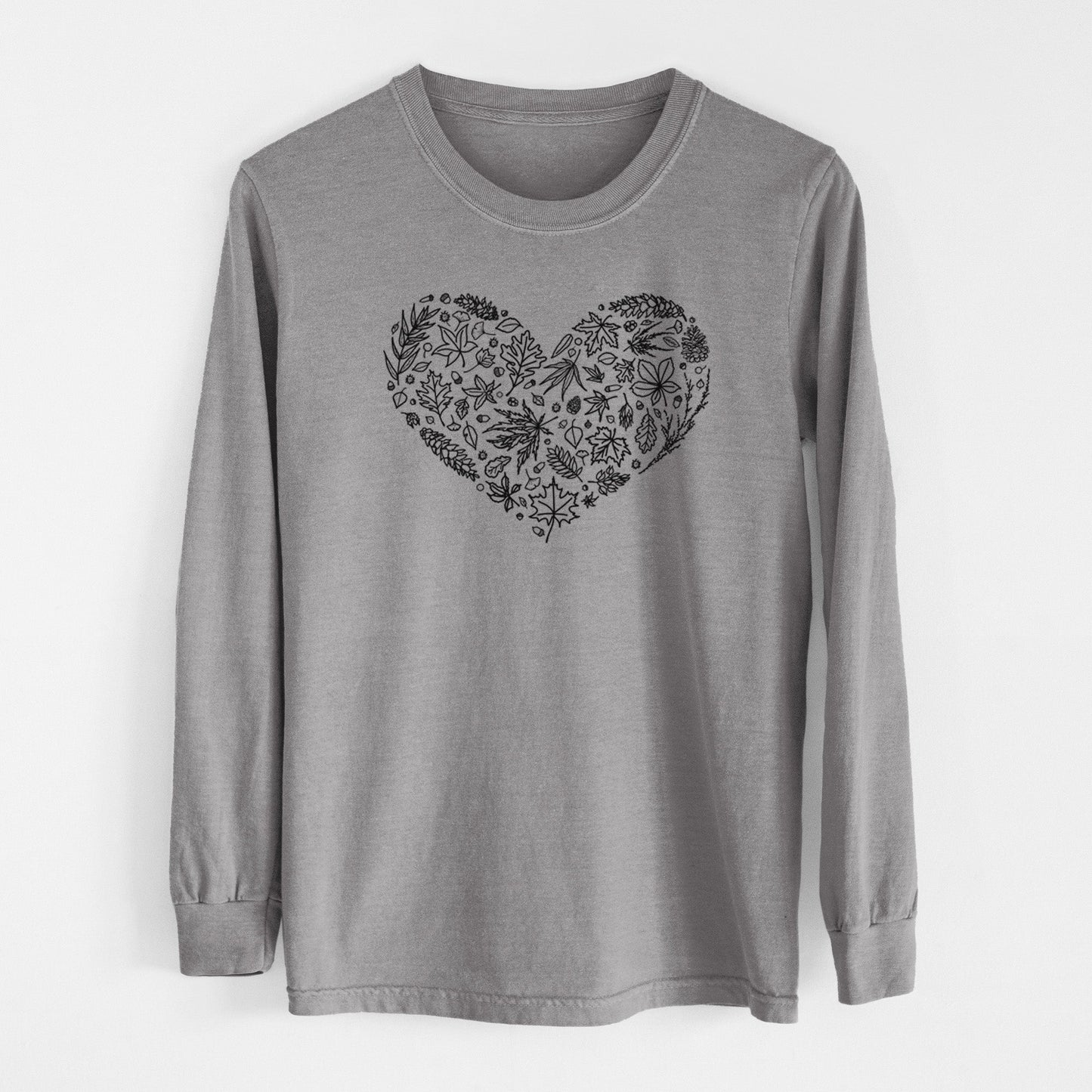 Heart Full of Autumn Leaves - Heavyweight 100% Cotton Long Sleeve
