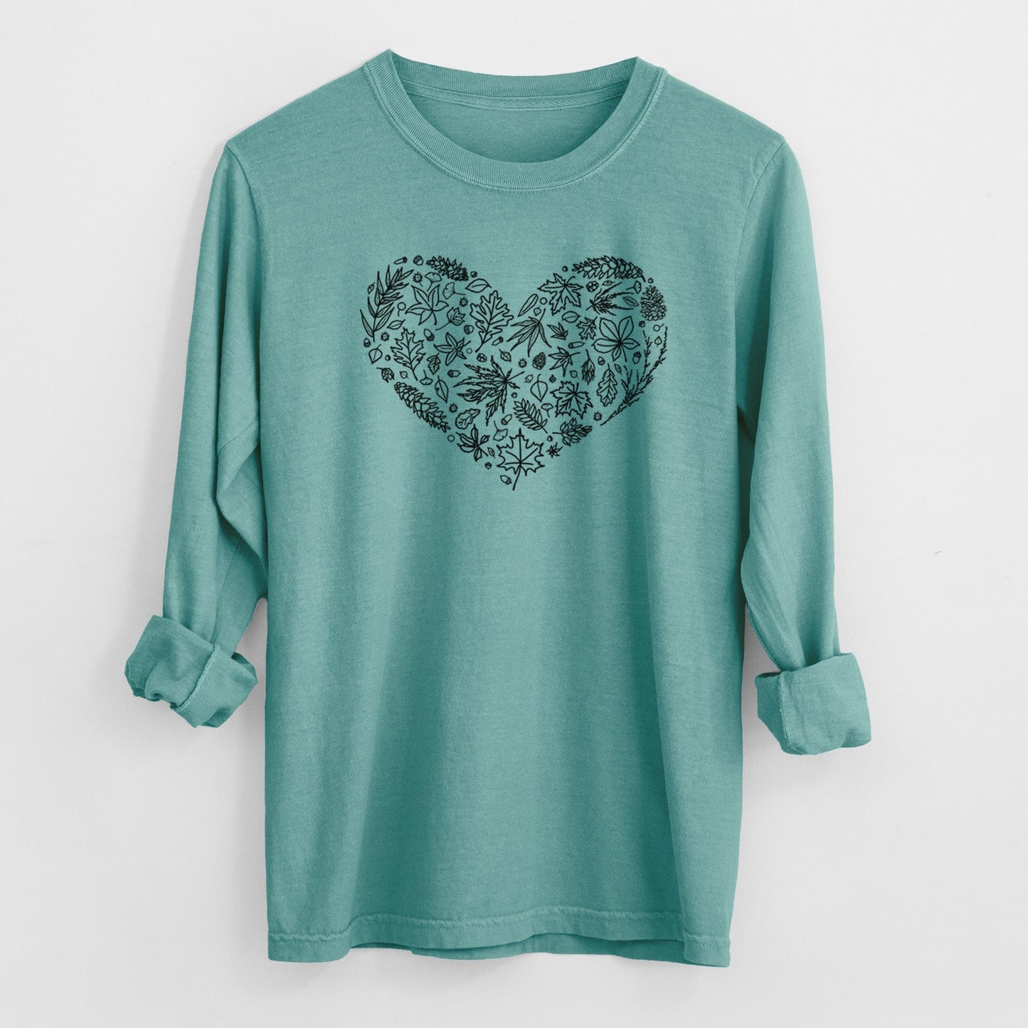 Heart Full of Autumn Leaves - Heavyweight 100% Cotton Long Sleeve