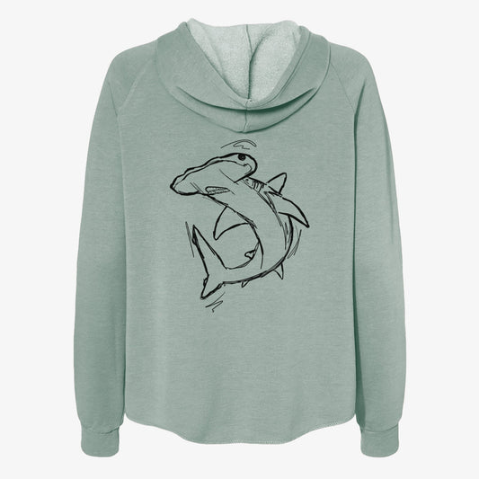 Hammerhead Shark - Women's Cali Wave Zip-Up Sweatshirt