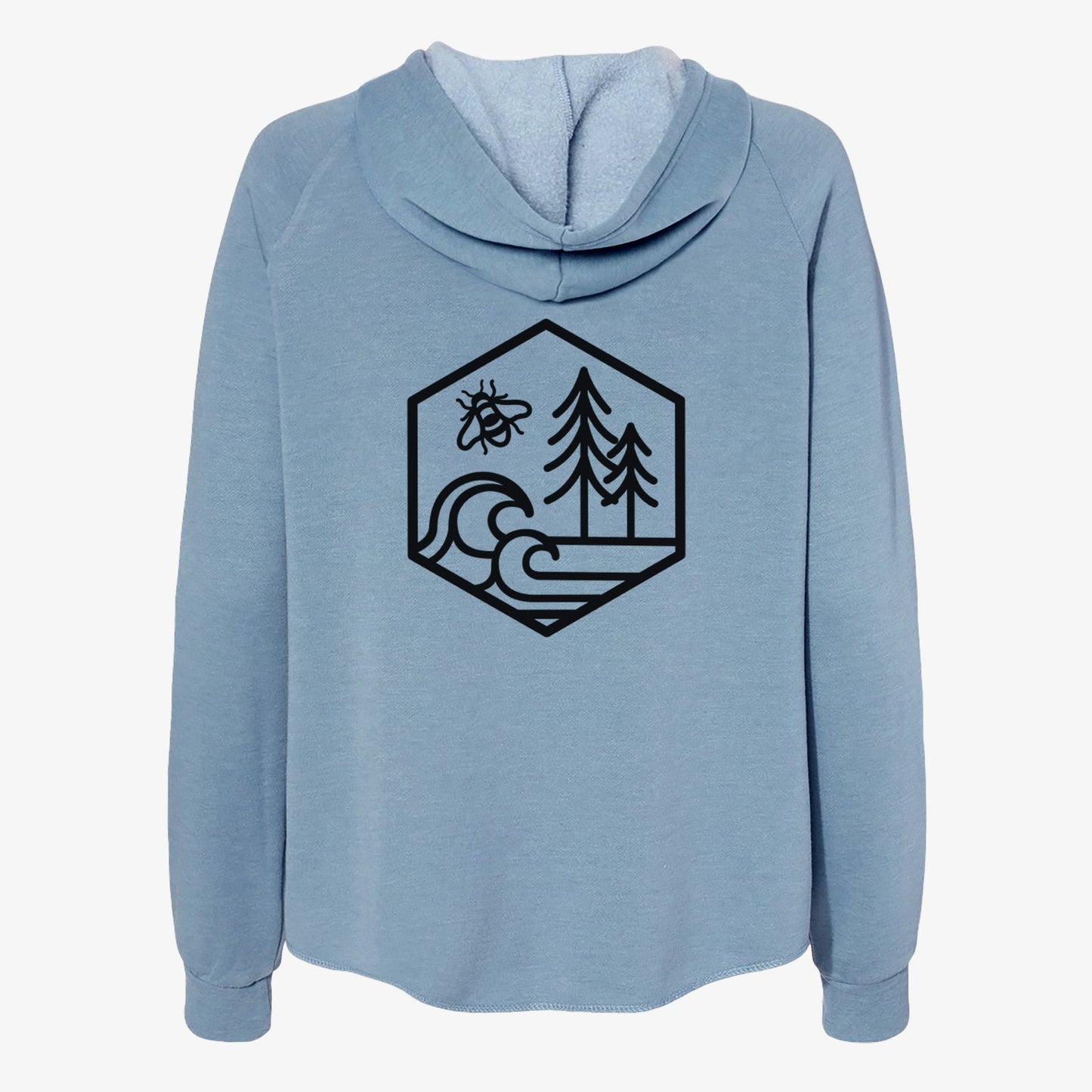 Harmonious Hexagon - Bees, Seas, Trees - Women's Cali Wave Zip-Up Sweatshirt