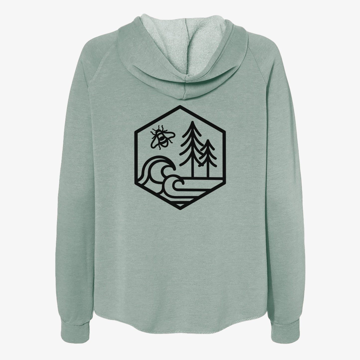 Harmonious Hexagon - Bees, Seas, Trees - Women's Cali Wave Zip-Up Sweatshirt