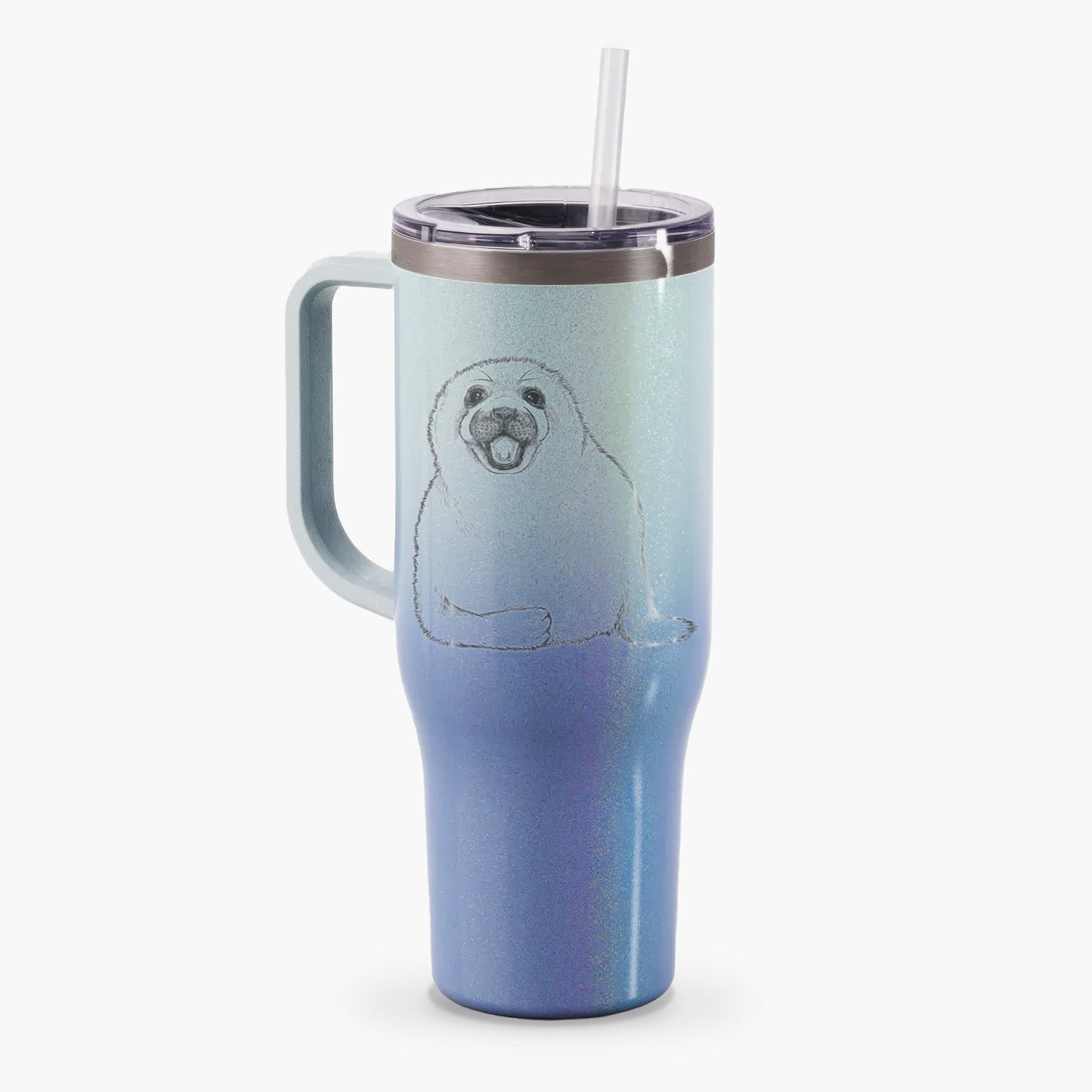 Harp Seal Pup - Pagophilus groenlandicus - 40oz Tumbler with Handle