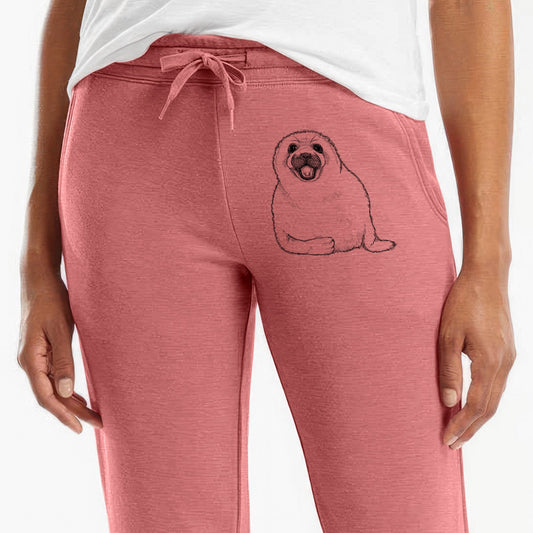 Harp Seal Pup - Pagophilus groenlandicus - Women's Cali Wave Jogger Sweatpants