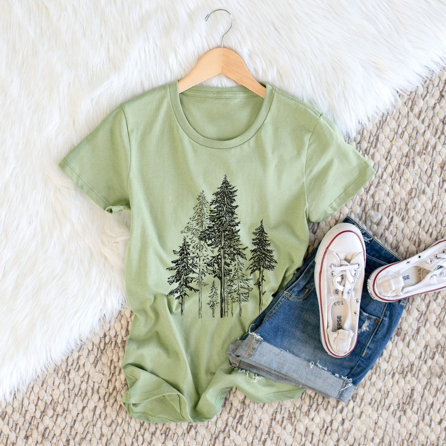 Hemlock Forest - Women's Crewneck - Made in USA - 100% Organic Cotton