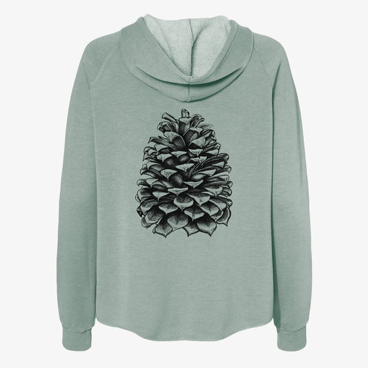 Pinus Jeffreyi - Jeffrey Pine Cone - Women's Cali Wave Zip-Up Sweatshirt