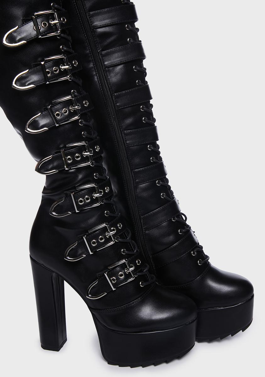 Buckle Up Thigh-High Boots