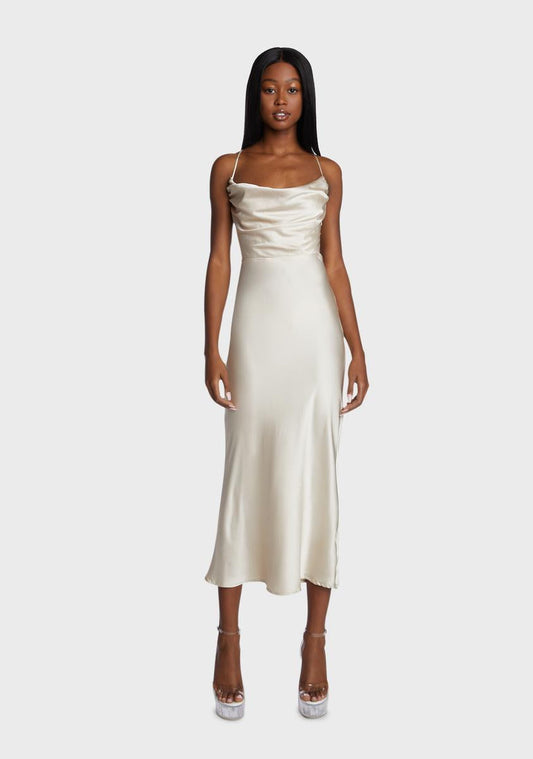 Champagne Like A Glove Midi Dress