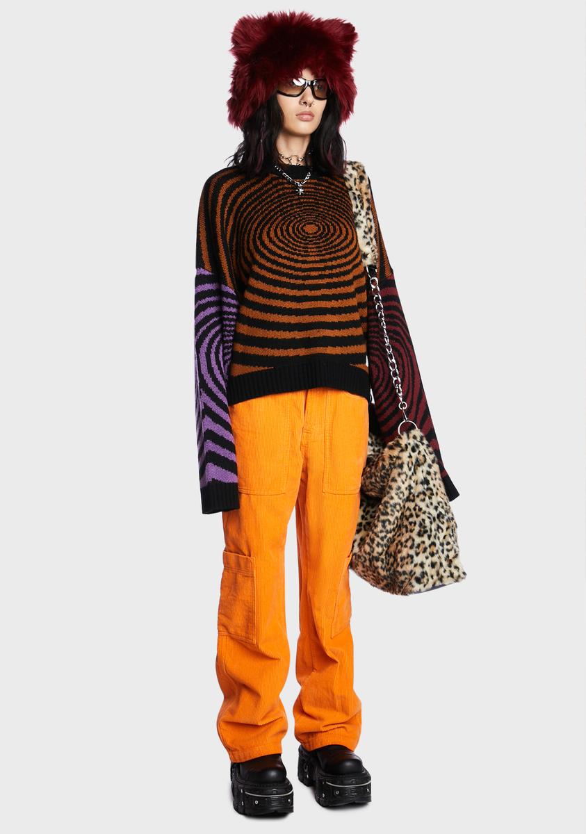 Orange Cord Combat Jeans