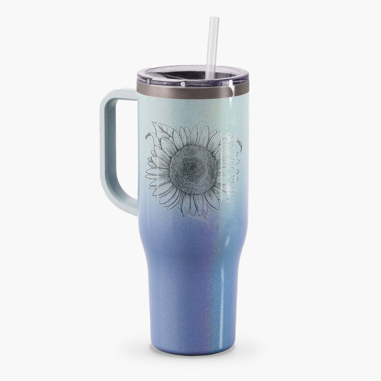 Lemon Queen Sunflower - Helianthus Annuus - 40oz Tumbler with Handle