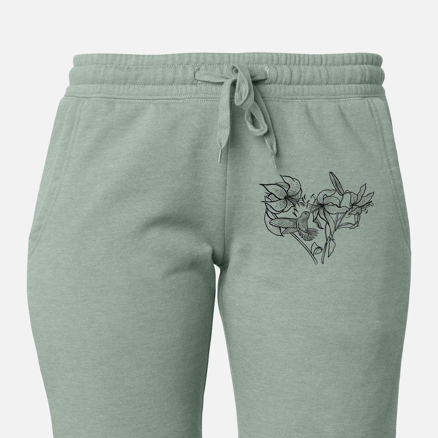 Hummingbird with Lillies Heart - Women's Cali Wave Jogger Sweatpants