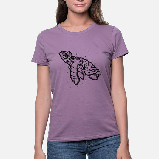 Baby Sea Turtle - Women's Crewneck - Made in USA - 100% Organic Cotton