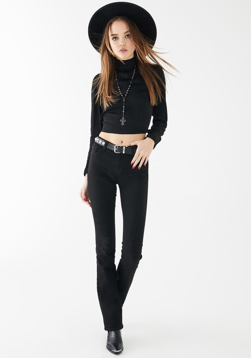 Black Cheetah Jasty Crop Top