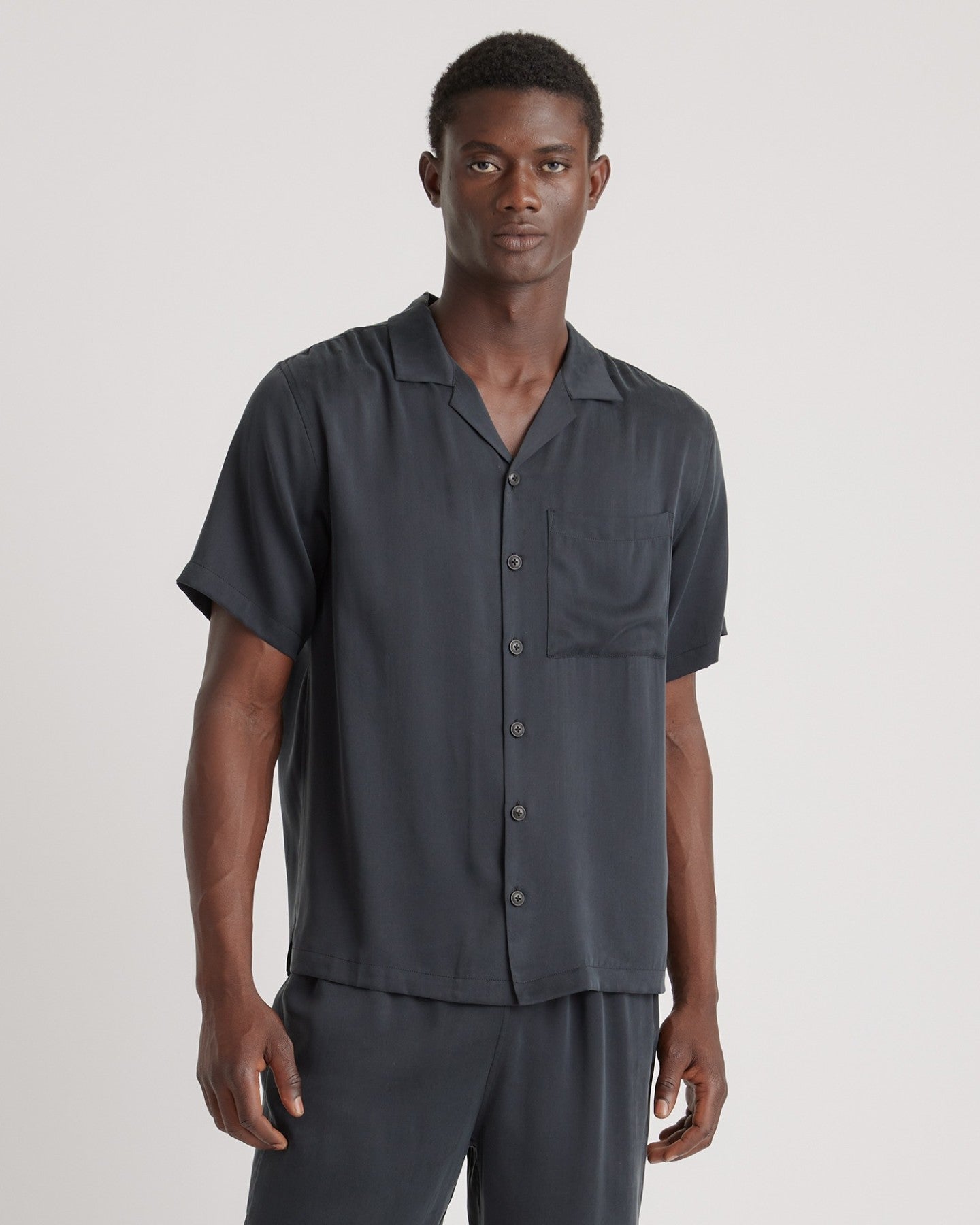 100% Washable Silk Button Down Short Set