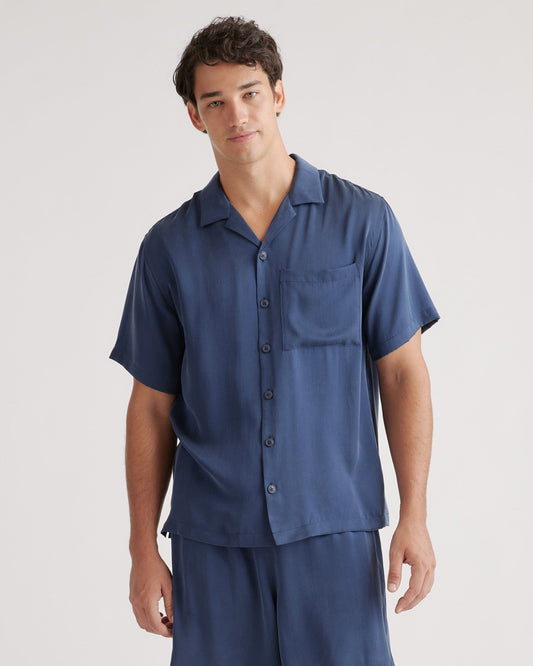 100% Washable Silk Button Down Short Set