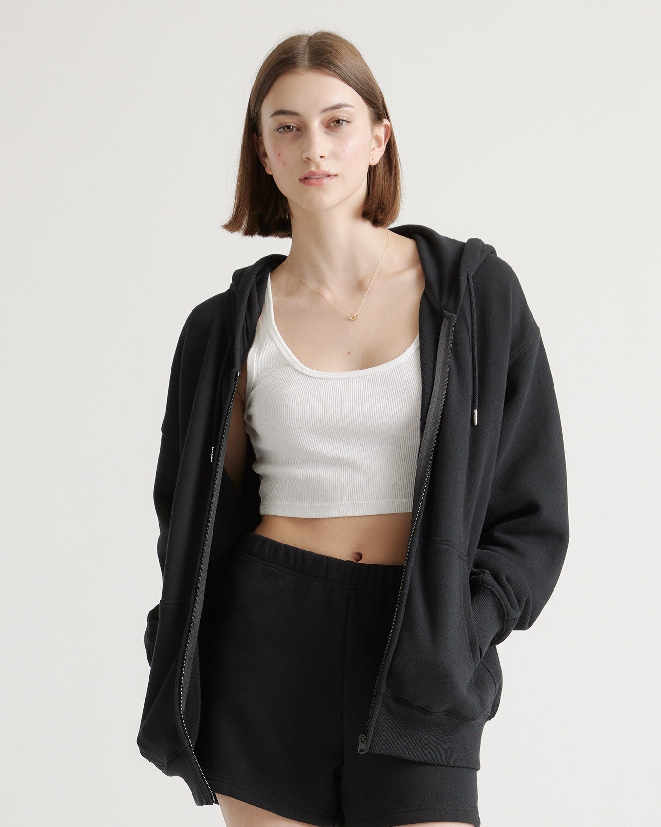 Organic Heavyweight Fleece Boyfriend Full Zip Hoodie