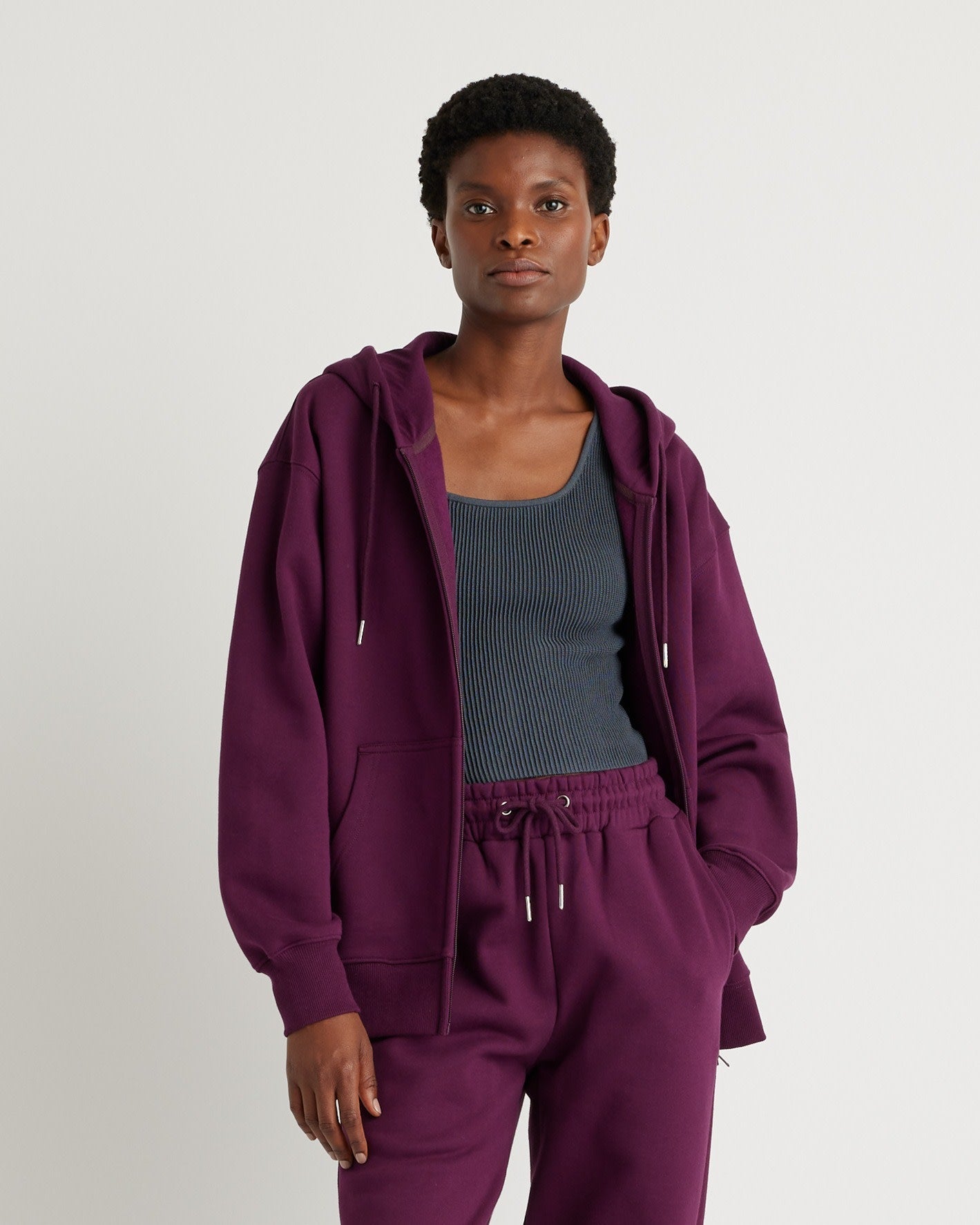 Organic Heavyweight Fleece Boyfriend Full Zip Hoodie
