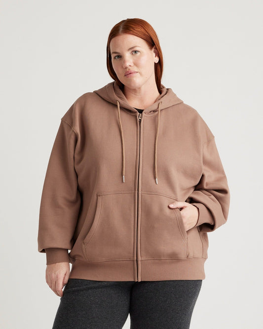 Organic Heavyweight Fleece Boyfriend Full Zip Hoodie