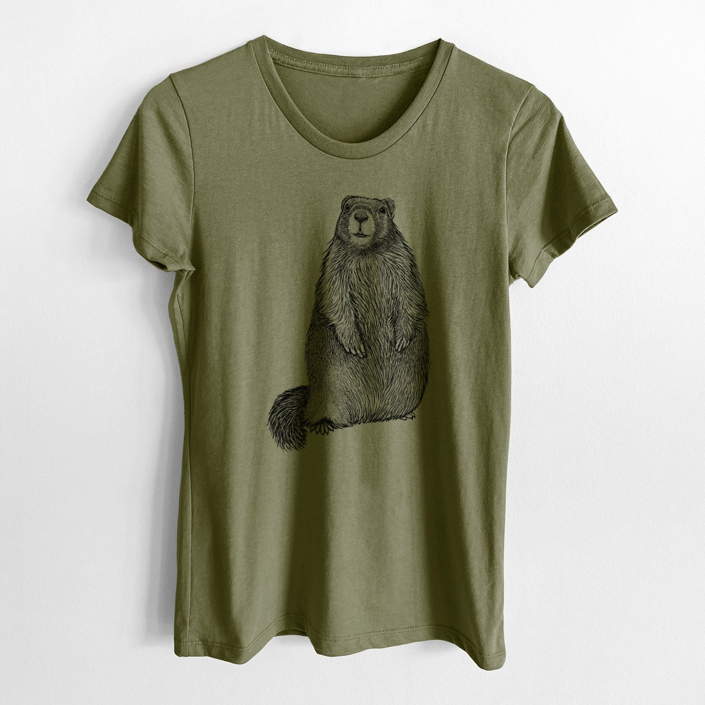 Yellow-bellied Marmot - Marmota flaviventris - Women's Crewneck - Made in USA - 100% Organic Cotton