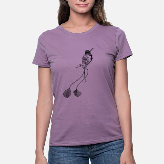 Marvelous Spatuletail Hummingbird - Women's Crewneck - Made in USA - 100% Organic Cotton