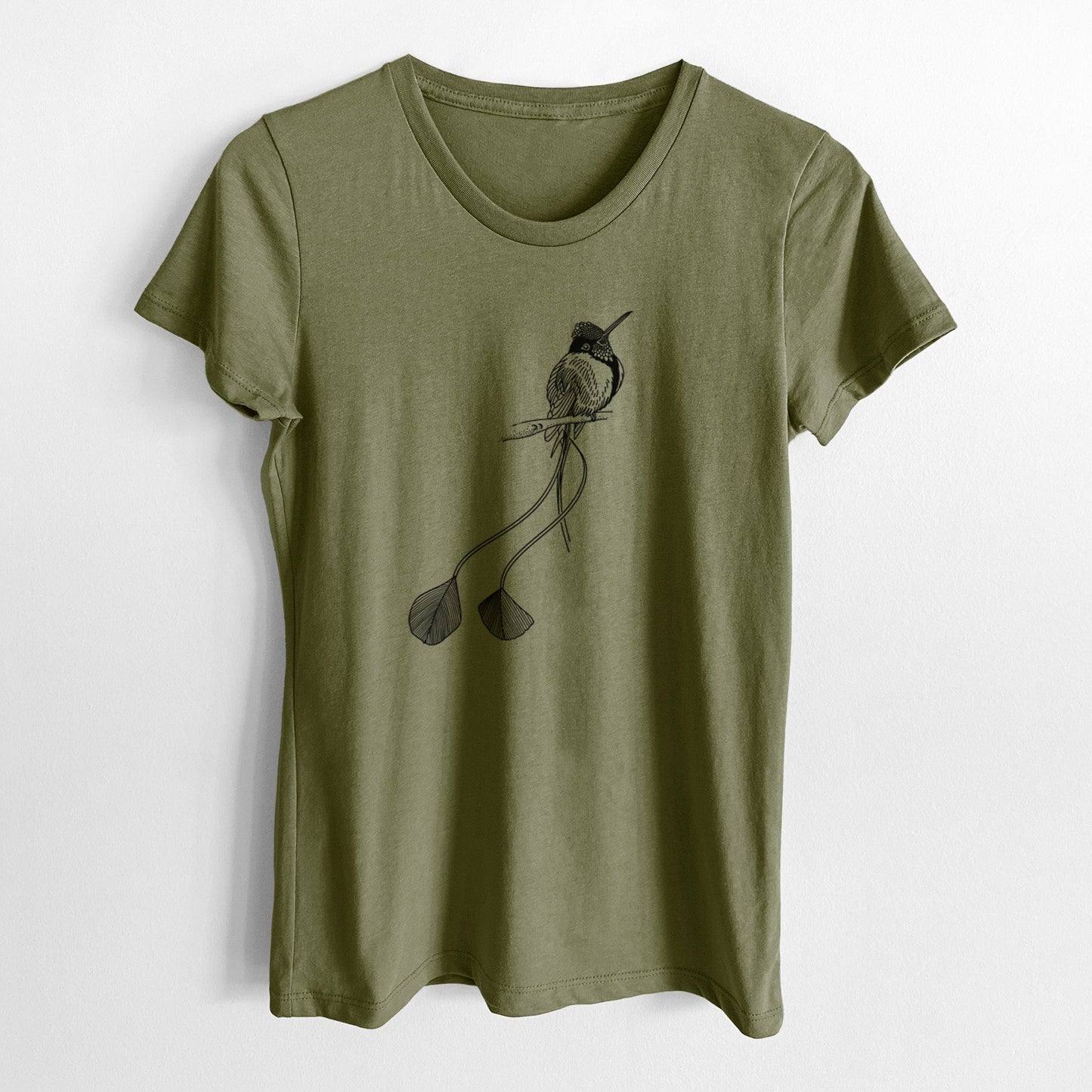 Marvelous Spatuletail Hummingbird - Women's Crewneck - Made in USA - 100% Organic Cotton