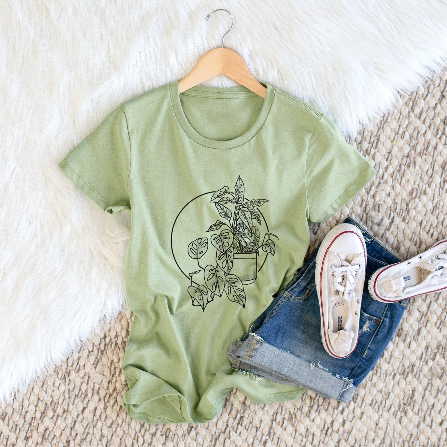 Monstera Adansonii - Women's Crewneck - Made in USA - 100% Organic Cotton
