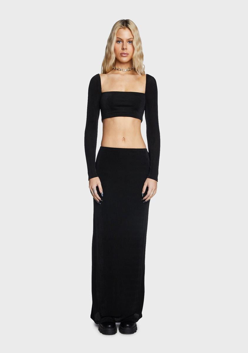 Square Neck Top & Maxi Skirt Set