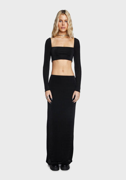Square Neck Top & Maxi Skirt Set