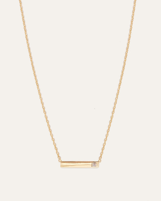 White Sapphire Bar Necklace