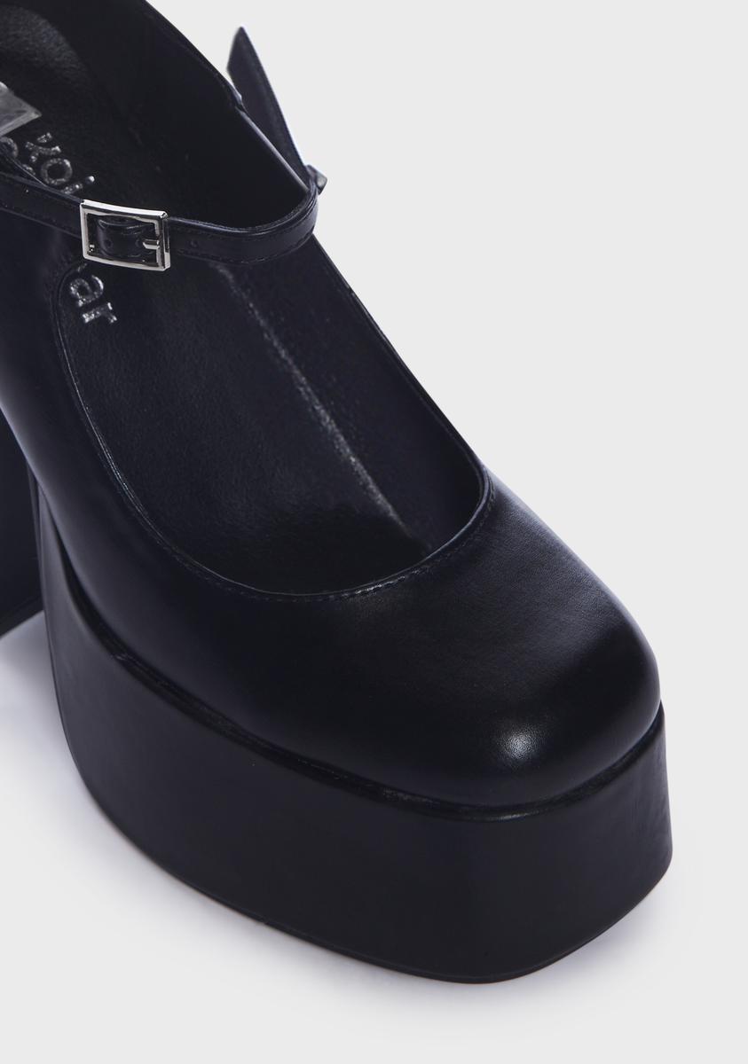 Black Darkbloom Mary Janes