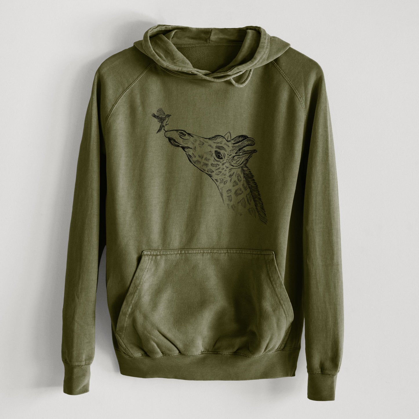 Northern Giraffe - Giraffa camelopardalis  - Mid-Weight Unisex Vintage 100% Cotton Hoodie
