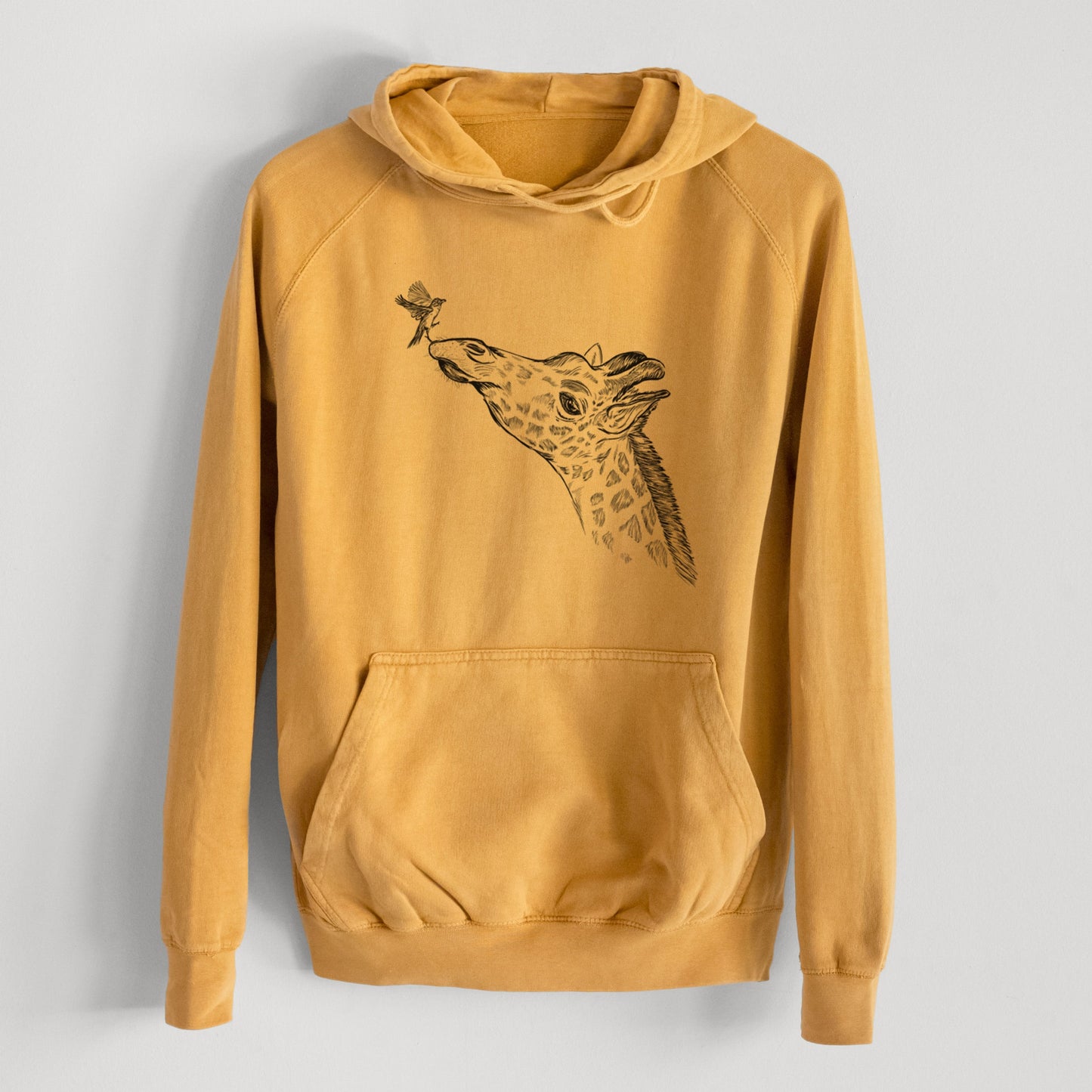 Northern Giraffe - Giraffa camelopardalis  - Mid-Weight Unisex Vintage 100% Cotton Hoodie