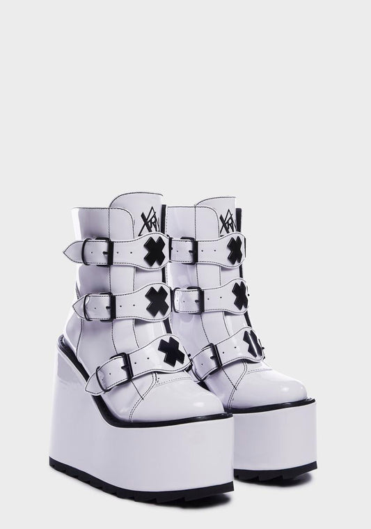White Dune Lo X Platform Boots