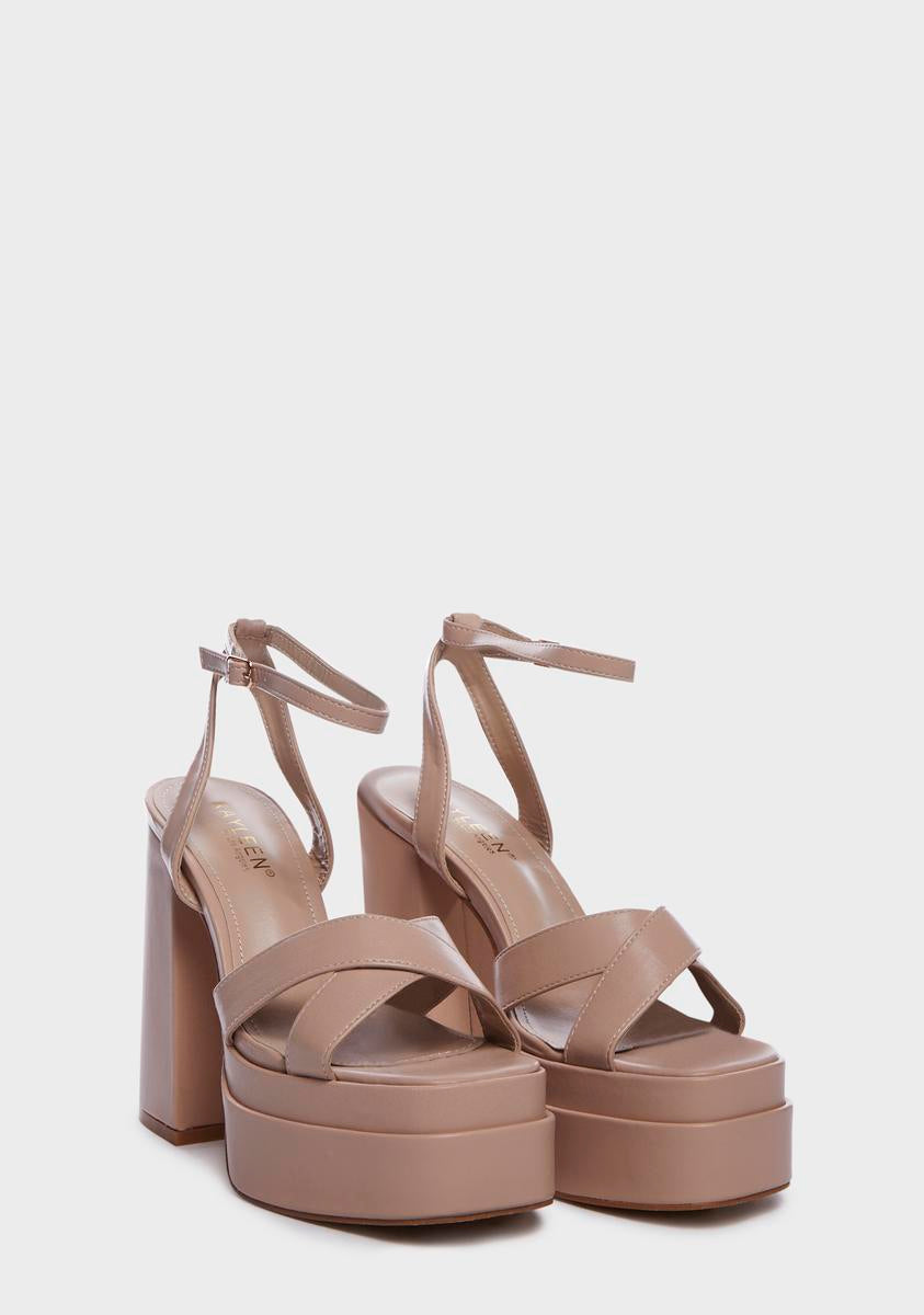 Natural Dollar Bill Skills Platform Heels