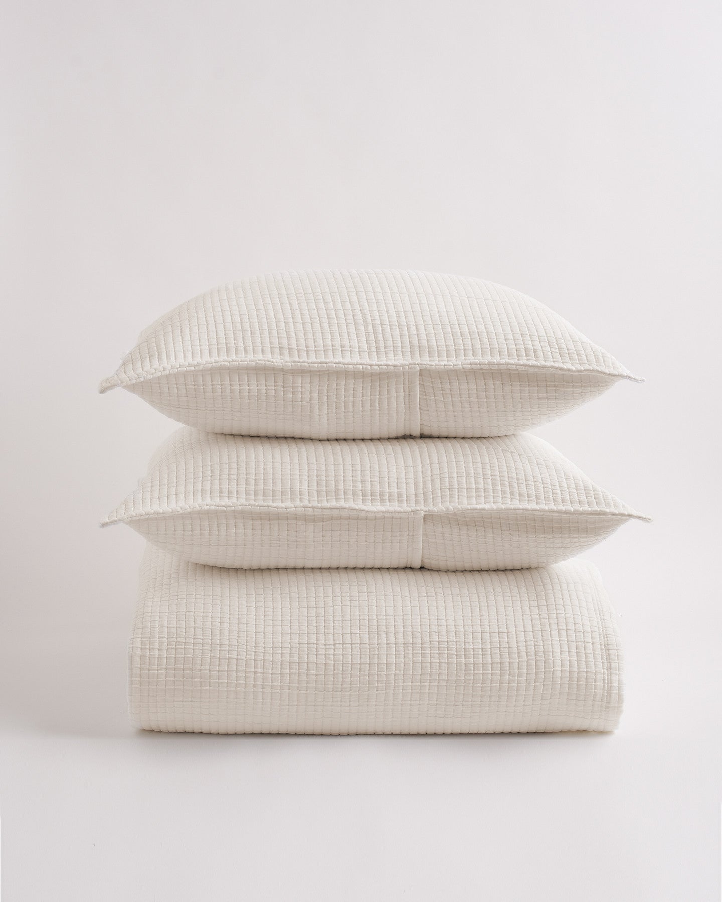 Organic Ribbed Cotton Coverlet Set