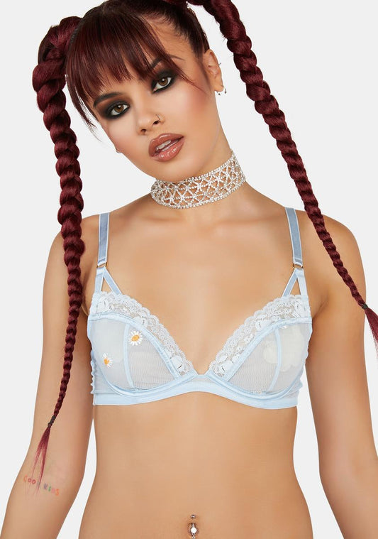 Daisy Embroidered Bra