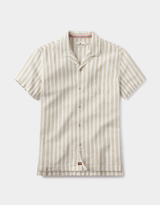 Freshwater Camp Shirt in Agave Stripe Laydown