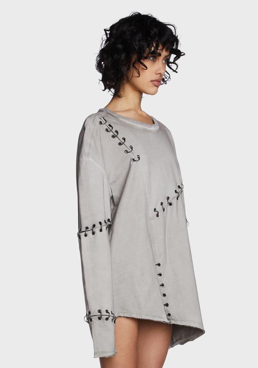 Modulation Unisex Ecru Pierced O-Ring Tee