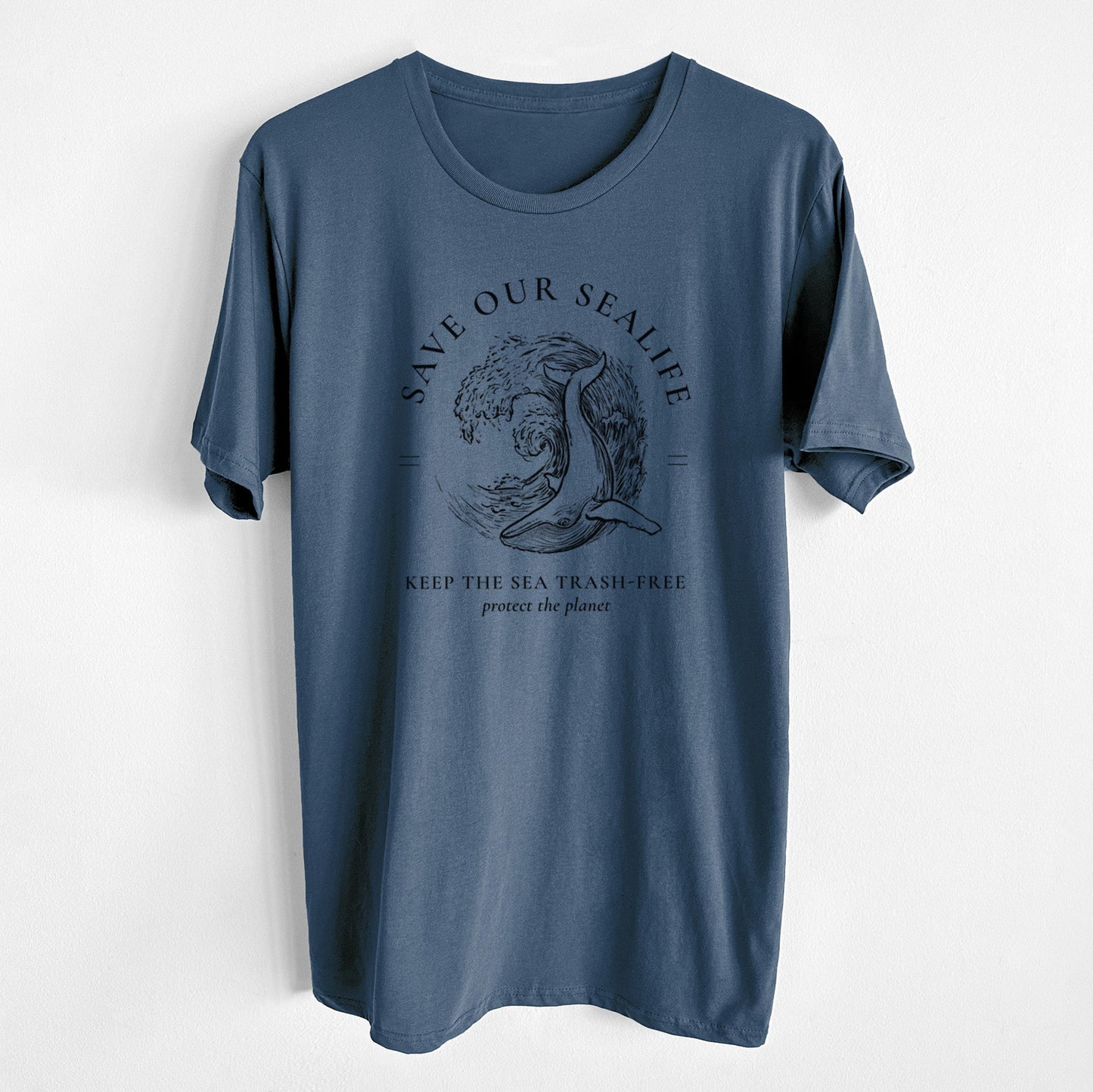 Save our Sealife - Keep the Sea Trash-Free - Unisex Crewneck - Made in USA - 100% Organic Cotton