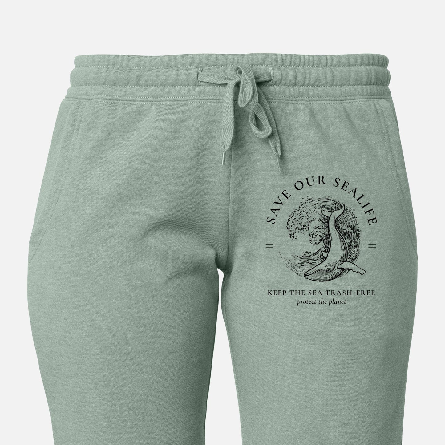 Save our Sealife - Keep the Sea Trash-Free - Women's Cali Wave Jogger Sweatpants