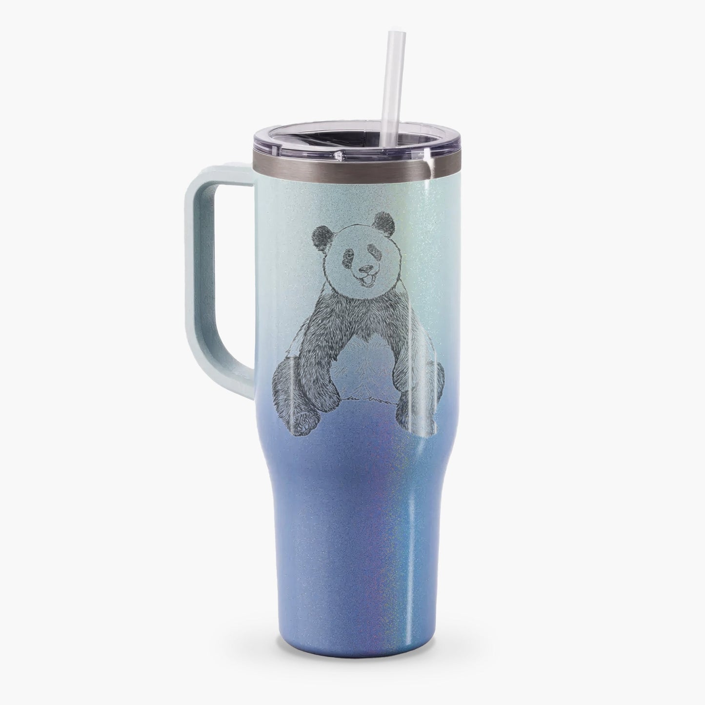 Ailuropoda melanoleuca - Giant Panda Sitting - 40oz Tumbler with Handle