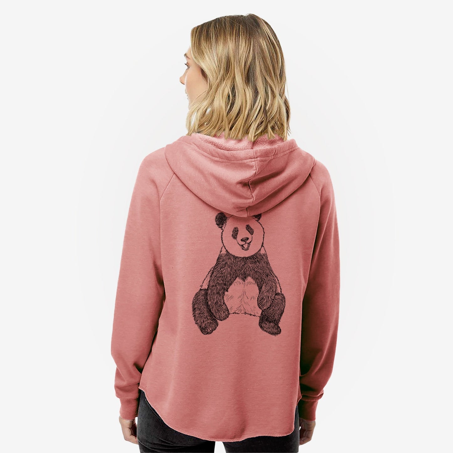 Ailuropoda melanoleuca - Giant Panda Sitting - Women's Cali Wave Zip-Up Sweatshirt
