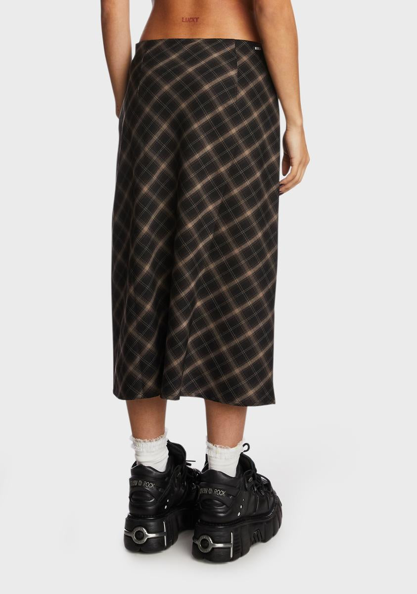 Beth Plaid Midi Skirt