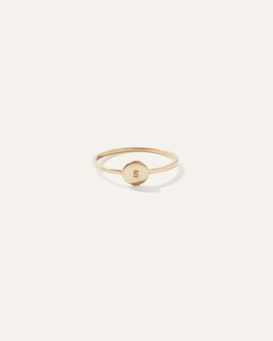 14k Gold Engravable Medallion Ring