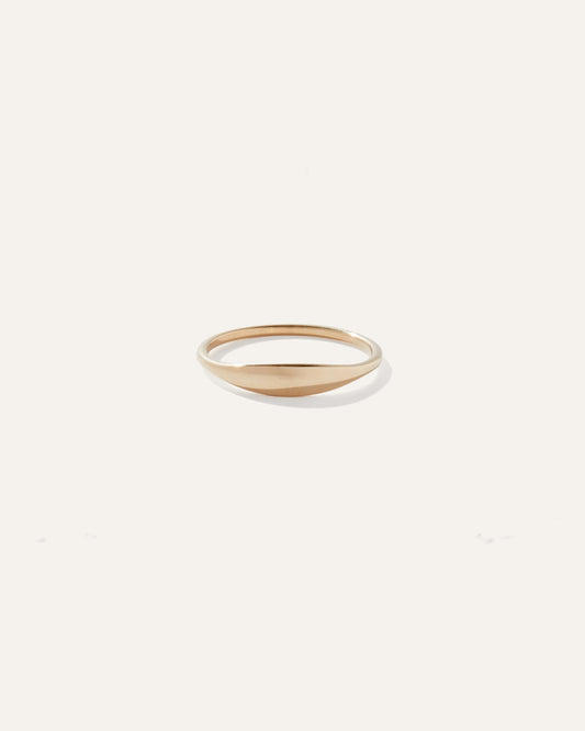 14k Gold Slim Signet Ring