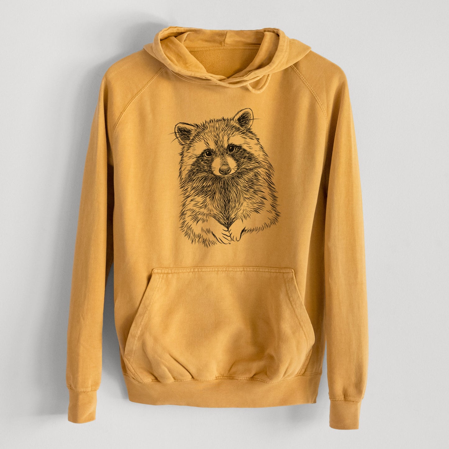 Raccoon - Procyon lotor  - Mid-Weight Unisex Vintage 100% Cotton Hoodie